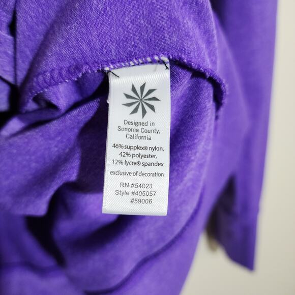 Athleta full 2way zip purple Rishi athletic hooded jacket woman's size small - Picture 13 of 16